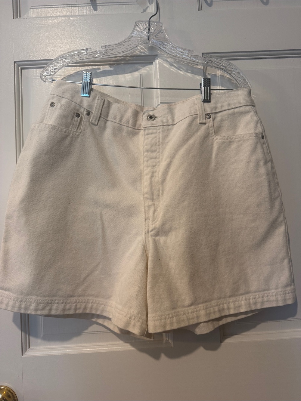 Vintage L.A. Blues Cream High-Rise Denim Shorts 100% Cotton